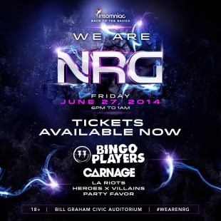 We Are NRG @ Bill Graham Civic Auditorium SF June 27 Preview