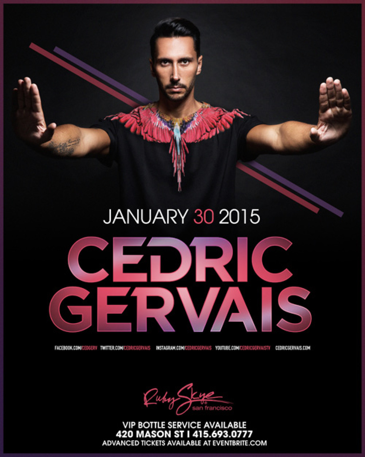 Cedric Gervais at Ruby Skye SF Event Review Jan 30th